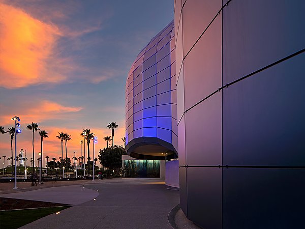 Pacific Visions exterior at dusk