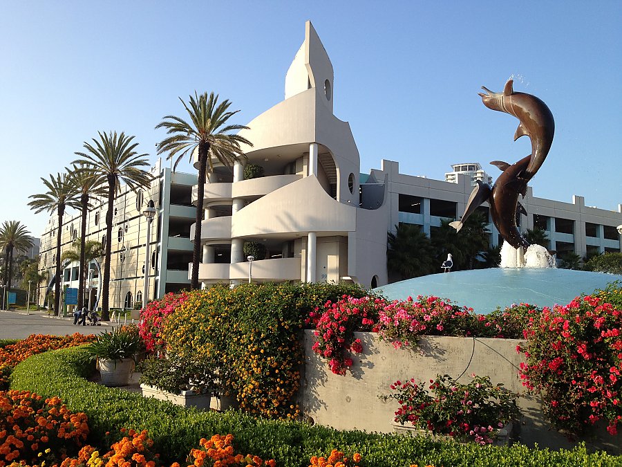 Parking Structure with View of Dolphin Fountain